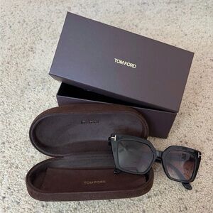 Tom Ford Black Oversized Square Sunglasses